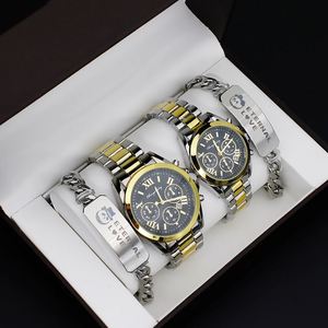 Couple <b>Watches</b> for Men and Women Stainless Steel Bracelet Quartz <b>Watch</b> <b>Set</b> - Product Image 1