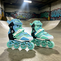 Patins à roulettes ajustables pour enfants, 4 roues, roulements ABEC-7, cadre en aluminium CNC, roues en PU cristal PP, rollers pour jeunes, semelles supplémentaires