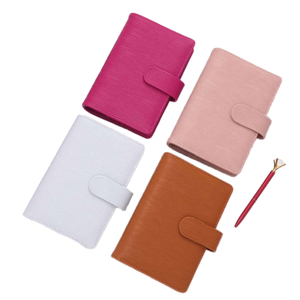 Hongbo Best Seller A6 Pebble Leather Portable Journal Cover 20 Colored Budget Ring Binder 6 Ring Binder Hardcover Loose-leaf - Product Image 1