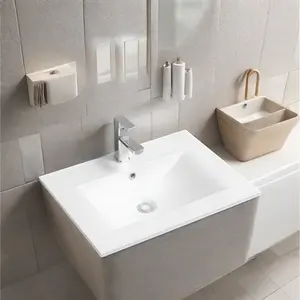批发简易矩形陶瓷洁具浴室水槽橱柜石材洗手盆柜台安装手洗