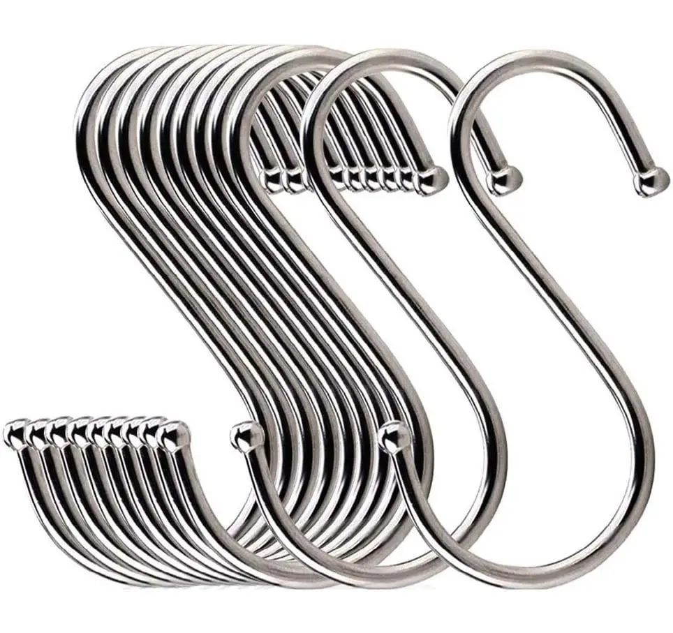 Free Sample China Wholesales Stainless Steel Chrome Iron Hook S Shape Kitchen Appliance Hook Metal Hook