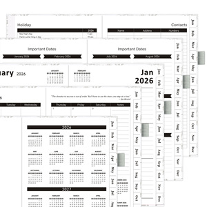 Agenda 2026 con espiral, imitación cuero, tamaño A5, con alfabeto, para planificación, regalo - Product Image 3