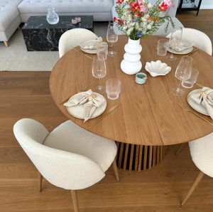 Mesa de Comedor Redonda de Madera de Calidad Personalizada, la Más Vendida para Restaurante, Mesa de Comedor Estable, Mesas de Comedor de Madera - Product Image 1