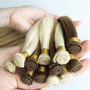 2025 gros génie trame de cheveux Cabello Humano naturel humain brut <span class=keywords><strong>blond</strong></span> Double dessiné génie trame russe Extensions de cheveux naturels - Product Image 5