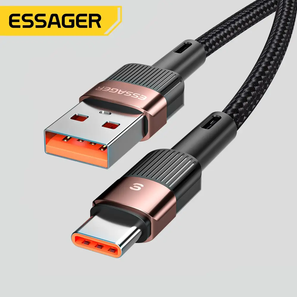 Essager 2022 Star 66W Fast Charging Type-C USB Cable 6A USB-C Charger Data Cable For Huawei P30 P40 Pro