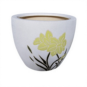 Ensemble de pots à fleurs en céramique rustiques, bleu glacé, pour plantes d'intérieur, décoration maison, pot à fleurs en poterie pour plantes vertes. - Product Image 3