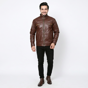 Veste en cuir pour homme en peau de mouton véritable, fabrication personnalisée professionnelle, nouvelle mode, veste respirante pour homme - Product Image 1