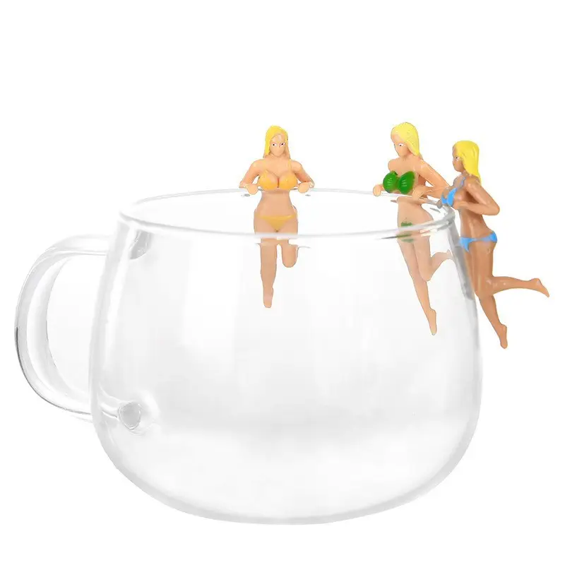 T1748 Cute pvc cup edge doll sexy man female figure landscape cup hand-held cup hanging mixed batch toy promotion