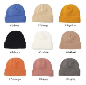 หมวกบีนนี่ไหมพรมปักโลโก้ตามสั่ง สีพื้น ขอบพับได้ สำหรับผู้ชาย หมวกถักสั้น หมวกทรงชาวประมง ของขวัญ - Product Image 2