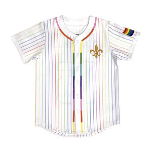 Camiseta de béisbol personalizada, bordado, diseño de logotipo, equipo a rayas, nuevo estilo, ropa deportiva de béisbol - Product Image 3