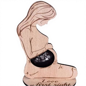 <span class=keywords><strong>Cadre</strong></span> <span class=keywords><strong>photo</strong></span> vertical <span class=keywords><strong>personnalisé</strong></span> en bois artisanal créatif pour la commémoration de la <span class=keywords><strong>naissance</strong></span> du bébé avec <span class=keywords><strong>photo</strong></span> d'échographie - Product Image 4