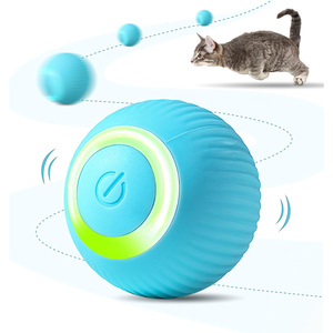 Jouets à mâcher électriques intelligents à roulement automatique pour chiens, balle interactive sauteuse en plastique, petite, sûre, bleue/rose, 35-55g, pour l'extérieur - Product Image 1