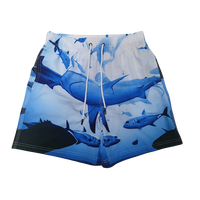 Shorts de Playa para Niños Unisex con Estampado de Vida Marina, Anti-UV, Secado Rápido, Traje de Baño Informal de Spandex/Poliéster