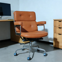 Fauteuil de bureau ergonomique moderne en cuir véritable, chaise de direction à dossier haut pivotante pour ordinateur, mobilier de bureau