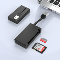 Lector de tarjetas dos en uno 2 en 1 para tarjeta de memoria TF SD compatible con PC, portátil, cámara, uso de instalación externa