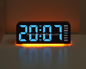 Büyük LED dijital saat gece lambası tarih çok fonksiyonlu dijital masa alarmı saat takvim hafta erteleme fonksiyonu ile 9001 - Product Image 4