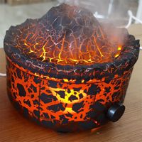 Diffuseur d'huiles essentielles portable de luxe, populaire, en forme de volcan de méduses, simulation de flamme de volcan, humidificateur d'air