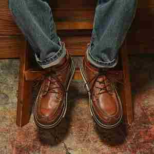 Chaussures rehaussantes rétro en cuir véritable pour hommes, nouveau design, marron, à lacets, bout rond, respirantes, pour la marche - Product Image 3