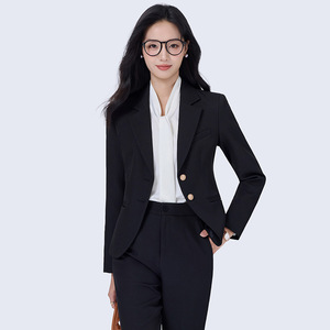 Women's Professional Suit Set Cream Polyester Anti-Wrinkle <b>Work</b> Uniform Commute - Product Image 2