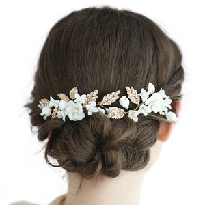 Wholesale Fashion Jewelry Set Ceramic Flower Wedding Headpiece <strong>Hair</strong> Accessories <strong>Bridal</strong> <strong>Hair</strong> <strong>Pins</strong> for Women - Product Image 5
