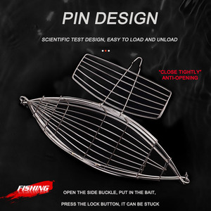 Cage à appâts en acier inoxydable pour la pêche en mer avec cage à poulet, lanceur d'olives et piège à carpes, caractéristiques de nidification - Product Image 4