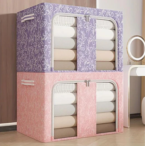 高品質折りたたみ式収納ボックス 2窓付き ホームクローゼットオーガナイザー 機能的なケース 積み重ね可能な衣類収納ビン - Product Image 5