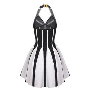 Abito Corto Plissettato SB3240 per Donne, Vestito Mini con Collo all'Americana, Elegante Abbigliamento <span class=keywords><strong>in</strong></span> <span class=keywords><strong>Maglia</strong></span>, Raffinati Abiti Aderenti da Donna - Product Image 2