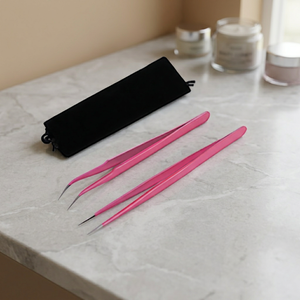 Pince à épiler professionnelle en acier inoxydable rose avec revêtement en poudre, pointe lisse, longueur 10 mm, pince à épiler de précision durable - Product Image 3