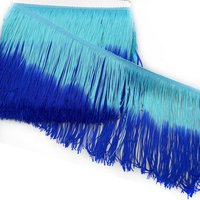 Frange en nylon à double fil épaissie de 20 cm (8 pouces) bicolore, douce, en chaînette, pour costumes de danse latine - Vente en gros