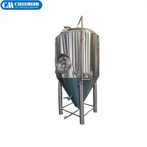 Tangki baja tahan karat 500L 1000L tangki bir tempat Fermenter anggur bagian bawah kerucut bir terang 5BBL 10BBL tangki fermentasi bir