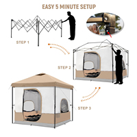 Tente de camping pour 6 personnes avec tente intérieure de camping, se transforme en tente à pieds droits, auvent pop-up en tente de camping avec toit entièrement ventilé