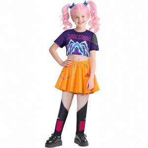 Yubon K-Pop rumi Zoey Mira ชุดคอสเพลย์ปีศาจล่า3D สำหรับเด็กผู้หญิงฮาโลวีนบนเวทีพิมพ์ลายรูปแบบการเล่นบทบาท - Product Image 2