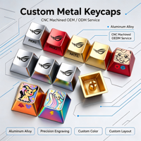 Claviers mécaniques personnalisés en aluminium et acier inoxydable, usinés CNC et EDM, avec motifs gravés sur mesure, OEM et ODM.