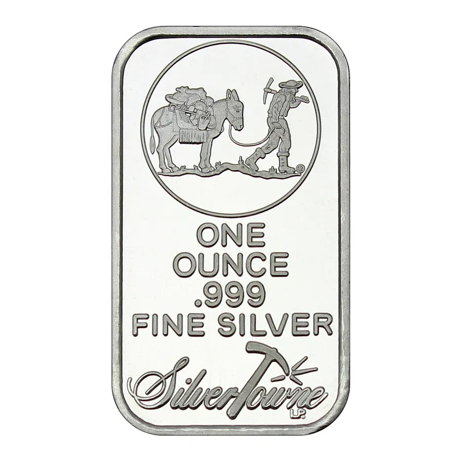 None Magnetic SilverTowne Trademark 1oz .999 Silver Plated Bullion Bars