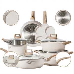 Juego <span class=keywords><strong>de</strong></span> Utensilios <span class=keywords><strong>de</strong></span> Cocina Antiadherentes <span class=keywords><strong>de</strong></span> Granito <span class=keywords><strong>de</strong></span> 12-21 Piezas con Aleación <span class=keywords><strong>de</strong></span> Aluminio y Tapas <span class=keywords><strong>de</strong></span> Vidrio, Compatible con Inducción y Gas para Cocinar en Casa - Product Image 3