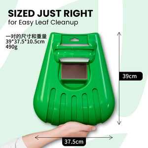 Râteau à feuilles en plastique vert épaissi résistant à l'usure pour jardinage domestique avec gants et sac de collecte - Product Image 2