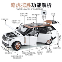 1:18 escala aleación todoterreno Diecast modelo coche simulación coche SUV con tirar hacia atrás y 6 puertas Diecast Coche