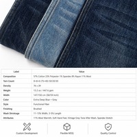 Tissu denim en mélange de laine tissée de qualité supérieure, extensible, toucher doux, gris bleu vintage, pour accessoires vestimentaires d'hiver, couleur personnalisée pour filles