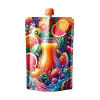 Poche à Bec Personnalisée Imprimée pour Jus, Emballage Alimentaire Plastique, Sachet de Boisson Réutilisable pour Recharge de Liquide
