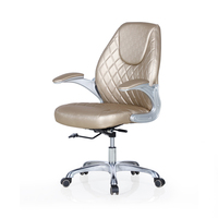 Chaise de client pour salon de manucure et pédicure Kangmei, en cuir synthétique, hauteur réglable, structure métallique, siège rotatif, accoudoirs fixes