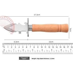 Coltello ostrica in acciaio inossidabile con manico in legno <span class=keywords><strong>per</strong></span> frutti di mare <span class=keywords><strong>per</strong></span> apertura e mangiare <span class=keywords><strong>Set</strong></span> di utensili da cucina con apribottiglie - Product Image 4