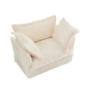 Sillón Individual Profundo y Cómodo con Funda Elástica y 1 Cojín Grande <span class=keywords><strong>para</strong></span> Respaldo, 2 Cojines Grandes Decorativos, Sofá Cómodo <span class=keywords><strong>para</strong></span> Sala <span class=keywords><strong>de</strong></span> Estar - Product Image 3