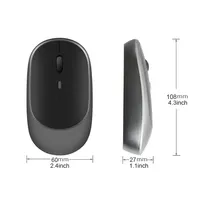 Mouse Gaming Dual Mode Mini Ultra-tipis Optik LED USB 2.4G Nirkabel untuk PC dan Laptop - Ready Stock