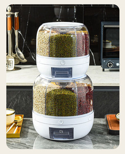 Organizador de Cocina Hermético para Almacenamiento de Arroz, Recipiente de Plástico Giratorio para Alimentos, Grano a Granel, Cereal, Arroz, Cubo Dispensador en Caja de Especias - Product Image 5