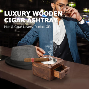 WDF <span class=keywords><strong>Cendrier</strong></span> à cigarettes en bois personnalisé petit tiroir intégré vintage facile à nettoyer <span class=keywords><strong>Cendrier</strong></span> détachable - Product Image 6