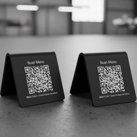 Support de menu NFC double face en acrylique noir/blanc personnalisé avec code QR pour restaurants, étanche et résistant aux intempéries, 13,56 MHz