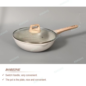 ชุดเครื่องครัวกระทะก้นลึกสีเบจสีเบจไม่ติดกระทะร้านอาหารทันสมัย - Product Image 3