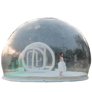 Transparente Bubble PVC Tent Geodésico Dome Tent Waterproof Camping Spherical Tent Inflável para Family Play