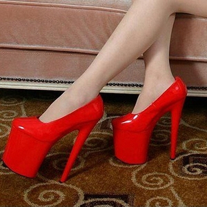 Chaussures à talons hauts de 20 cm, bout rond peu profond, 8 pouces, escarpins fantaisie pour travestissement, boîte de nuit, strip-teaseuse, et pour la danse sur barre à domicile - Product Image 1