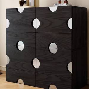 Commode en bois massif, style moderne et minimaliste, pour chambre à coucher, type armoire de rangement sur pied - Product Image 5